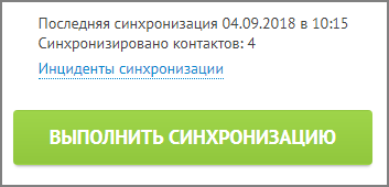 Результаты синхронизации