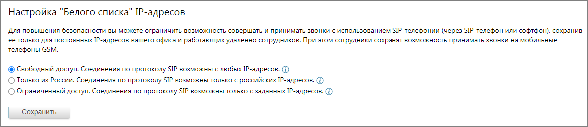 Безопасность SIP и белый список IP