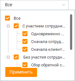 Фильтр по режиму обзвона