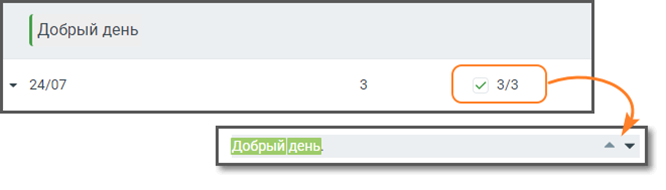 Блок «Распознанные словари и слова»